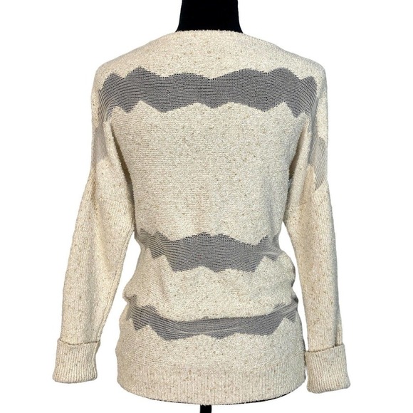 ONE GREY DAY Women’s sz XS Sweater Cream Cotton Silk Blend Knit Mesh Oatmeal - Picture 3 of 7